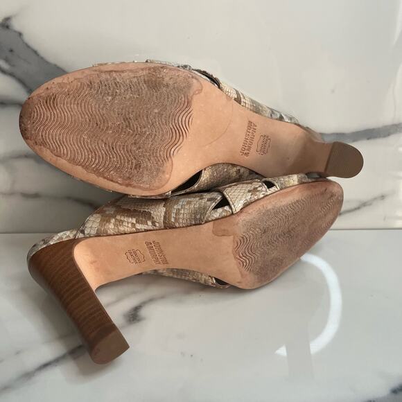 Johnston & Murphy | Women's Leather Snakeskin Print Leather Slide Heels Sz 8.5 - Picture 7 of 7